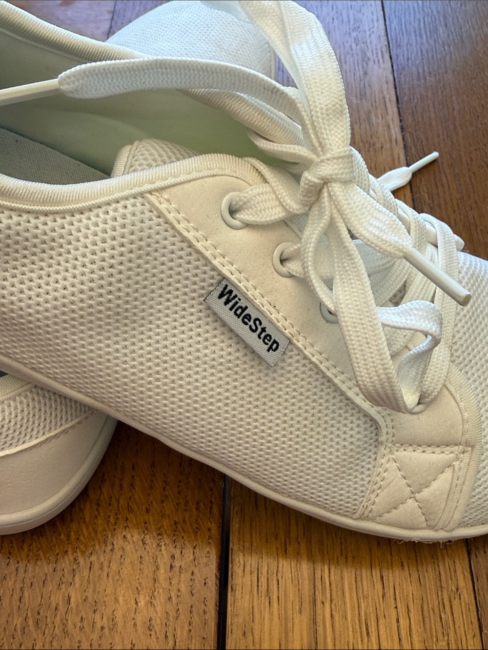 WideStep - White Barefoot Mesh Lace-Up Sneakers‎ - Picture 2 of 6
